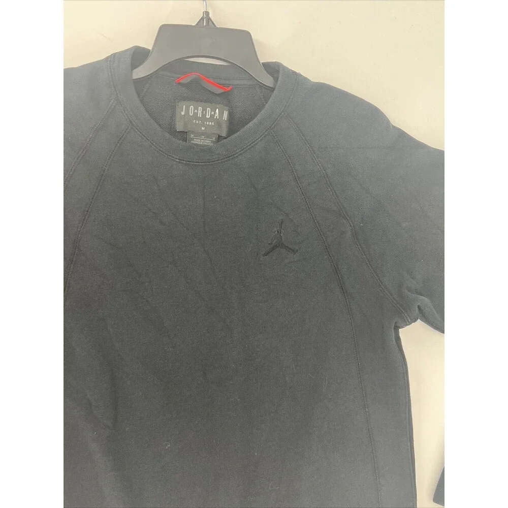 NIKE AIR JORDAN WINGS CREW FLEECE BLACK/BLACK SWEATSHIRT‎ 860194-010 Men's M
